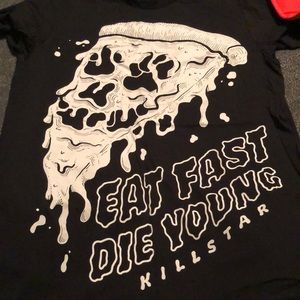 “Eat fast die young” tee